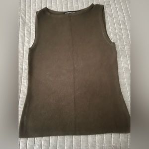 Tom Foolery Buttery Soft Crew Tank Size L Olive Green color